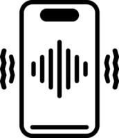Solid black icon for vibrate vector