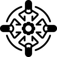 Solid black icon for teamwork vector