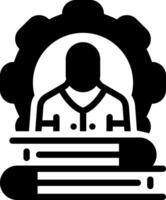 Solid black icon for skill vector