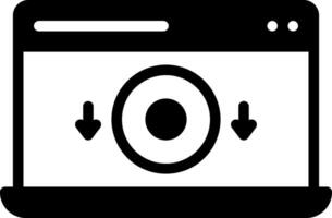 Solid black icon for software vector