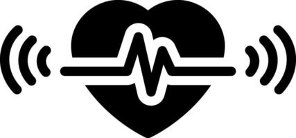 Solid black icon for beating heart vector