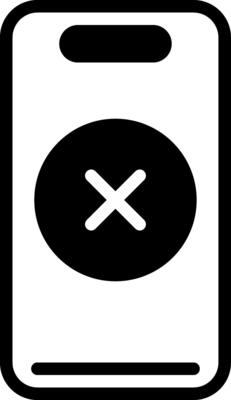Solid black icon for no phone