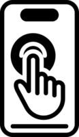 Solid black icon for touch screen vector
