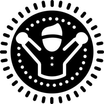 Solid black icon for optimism vector