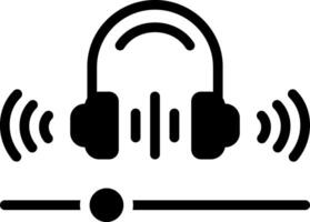 Solid black icon for streaming vector