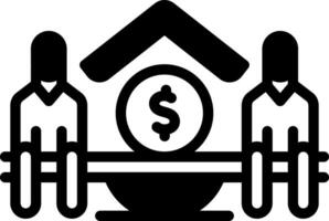 Solid black icon for fair distribution vector