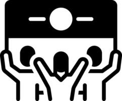 Solid black icon for protest vector