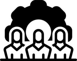 Solid black icon for human resources vector
