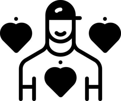 Solid black icon for voluntary vector