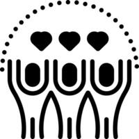 Solid black icon for togetherness vector