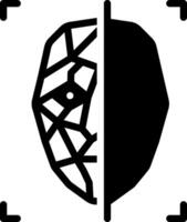 Solid black icon for security scan vector