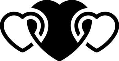 Solid black icon for heart vector
