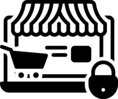 Solid black icon for safe online vector