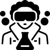 Solid black icon for scientist vector