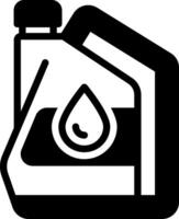 Solid black icon for oil canister vector