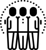 Solid black icon for support,togetherness ,related,accompanied,friendship,humanity,community,fellow ,unity,coalition vector