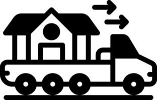 Solid black icon for moving vector