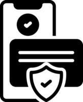 Solid black icon for secure payment vector