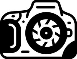 Solid black icon for camera vector