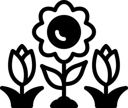Solid black icon for spring vector