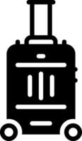 Solid black icon for suitcase vector