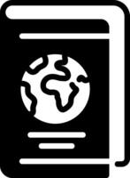 Solid black icon for passport vector