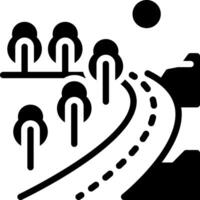 Solid black icon for way vector