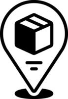 Solid black icon for tracking vector