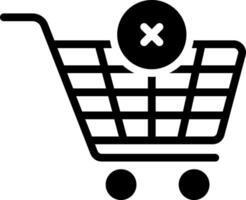 Solid black icon for empty cart vector