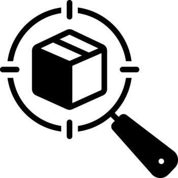 sólido negro icono para rastreo vector