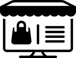 Solid black icon for e commerce website vector