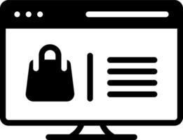 Solid black icon for e commerce website vector