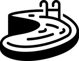 Solid black icon for pool vector