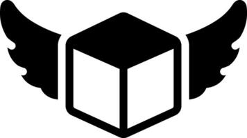 Solid black icon for box vector