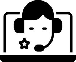Solid black icon for customer service vector