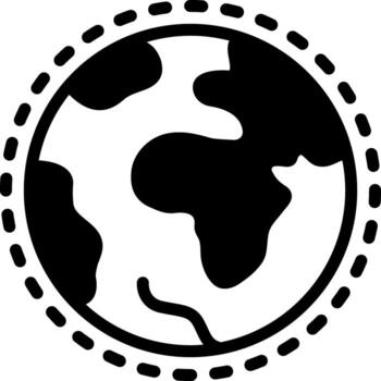 Solid black icon for globe vector
