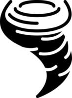 Solid black icon for tornado vector