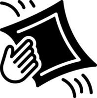 Solid black icon for wipe vector