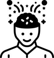 Solid black icon for open mindednesss vector