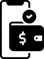 Solid black icon for payment vector
