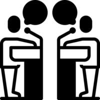 Solid black icon for debate vector