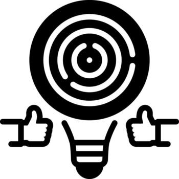 Solid black icon for problem solving vector