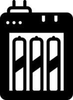 Solid black icon for battery vector