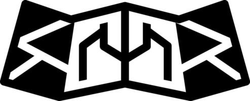 Solid black icon for maps vector