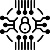 Solid black icon for network security vector