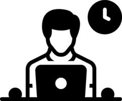 Solid black icon for developer vector