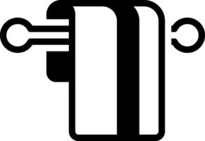 Solid black icon for towel vector