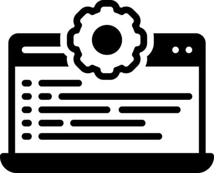 Solid black icon for program vector