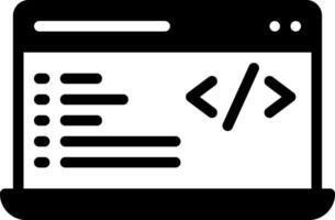 Solid black icon for coding vector