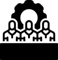 Solid black icon for management vector